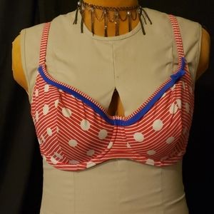Freya Bikini   36F Underwire. Red & white blue
